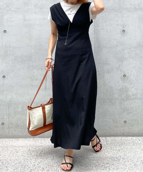 archives（アルシーヴ）の「バックシャンノースリーブワンピース（ワンピース・レディース・ブラック/オレンジ/アイボリー/モカ・MEDIUM）」の15枚目の写真