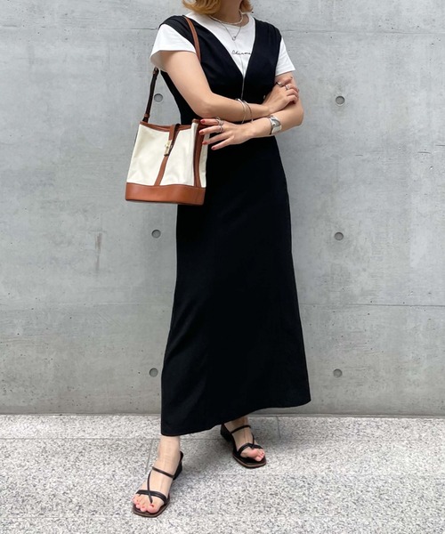 archives（アルシーヴ）の「バックシャンノースリーブワンピース（ワンピース・レディース・ブラック/オレンジ/アイボリー/モカ・MEDIUM）」の16枚目の写真