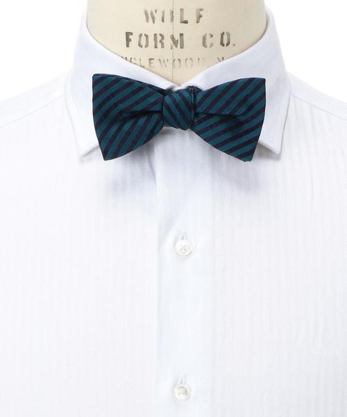 UNITED ARROWS(ユナイテッドアローズ)の「UA ジャカードサッカー ボウタイ(蝶ネクタイ・メンズ・オフホワイト/ブラック/ターコイズブルー/ネイビー・フリー)」の4枚目の写真