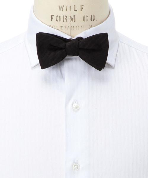 UNITED ARROWS(ユナイテッドアローズ)の「UA ジャカードサッカー ボウタイ(蝶ネクタイ・メンズ・オフホワイト/ブラック/ターコイズブルー/ネイビー・フリー)」の2枚目の写真