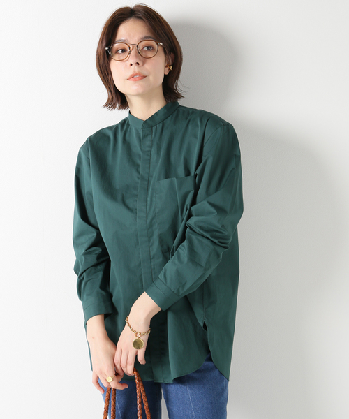 IENA(イエナ)の「【SEYA./セヤ】HAND STITCH KURTAブラウス(シャツ/ブラウス・レディース・ライトグレー/グリーン・SMALL)」の2枚目の写真
