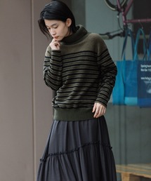 Munich | ブラッシュヤーン×メリノウールタートルネックトップス(ニット/セーター)