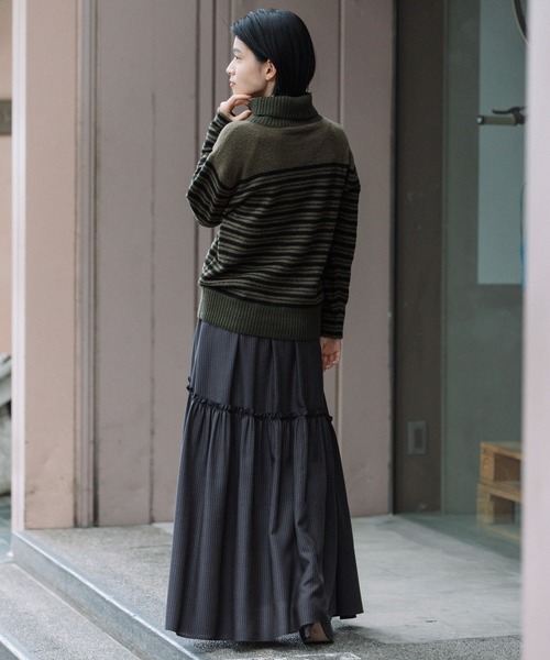 Munich（ミューニック）の「ブラッシュヤーン×メリノウールタートルネックトップス（ニット/セーター・レディース・ブラック/ベージュ/カーキ・FREE）」の6枚目の写真