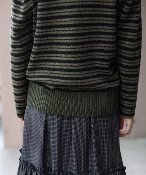 Munich（ミューニック）の「ブラッシュヤーン×メリノウールタートルネックトップス（ニット/セーター・レディース・ブラック/ベージュ/カーキ・FREE）」の14枚目の写真