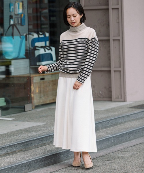 Munich（ミューニック）の「ブラッシュヤーン×メリノウールタートルネックトップス（ニット/セーター・レディース・ブラック/ベージュ/カーキ・FREE）」の15枚目の写真