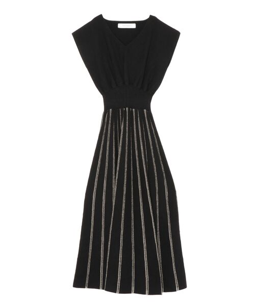 LAGUNAMOON（ラグナムーン）の「シアーハシゴラインニットワンピース（ワンピース・レディース・ブラック/ベージュ/カーキ・SMALL/MEDIUM）」の2枚目の写真