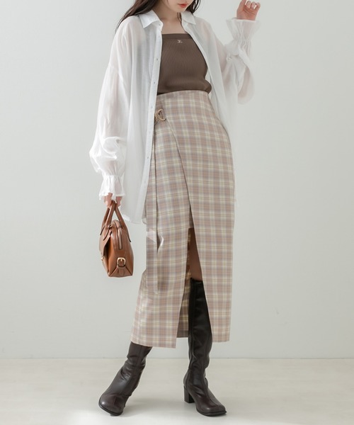 OLIVE des OLIVE（オリーブデオリーブ）の「ディーカンベルト付スリットスカート（スカート・レディース・チャコールグレー/ブラック/ブラウン/アイボリー・FREE）」の21枚目の写真