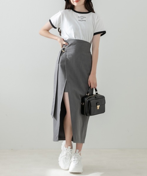 OLIVE des OLIVE（オリーブデオリーブ）の「ディーカンベルト付スリットスカート（スカート・レディース・チャコールグレー/ブラック/ブラウン/アイボリー・FREE）」の19枚目の写真