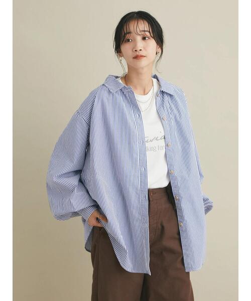 CRAFT STANDARD BOUTIQUE(クラフトスタンダードブティック)の「ギャザーシャツブルゾン *◆(シャツ/ブラウス・レディース・オフホワイト/ブルー/ブルー系その他4・FREE)」の10枚目の写真