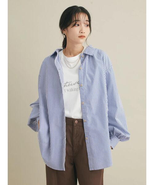 CRAFT STANDARD BOUTIQUE(クラフトスタンダードブティック)の「ギャザーシャツブルゾン *◆(シャツ/ブラウス・レディース・オフホワイト/ブルー/ブルー系その他4・FREE)」の11枚目の写真