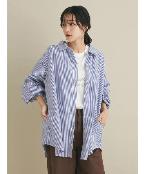 CRAFT STANDARD BOUTIQUE(クラフトスタンダードブティック)の「ギャザーシャツブルゾン *◆(シャツ/ブラウス・レディース・オフホワイト/ブルー/ブルー系その他4・FREE)」の12枚目の写真