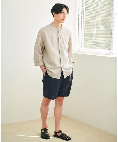 green label relaxing(グリーンレーベルリラクシング)の「TWウォッシャブルトロ ショーツ -ストレッチ・防シワ-(その他パンツ・メンズ・ブラック/ダークグリーン/ネイビー・S/M/L/XL)」の4枚目の写真