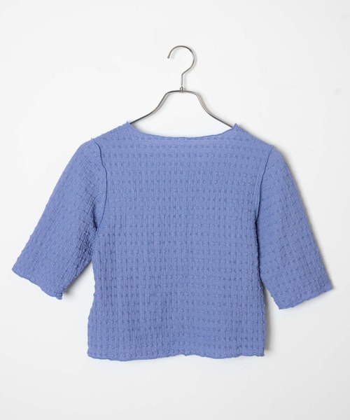 DuKKah(デュカ)の「Dukkah/【低身長向け】ポコポコプル5分袖オーバー(Tシャツ/カットソー・レディース・ブラック/パープル/アイボリー・X-SMALL)」の20枚目の写真