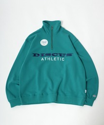 DISCUS ATHLETIC（ディスカスアスレチック）ロゴ刺繍 ハーフジップスウェット トップス 長袖/プルオーバー トレーナー