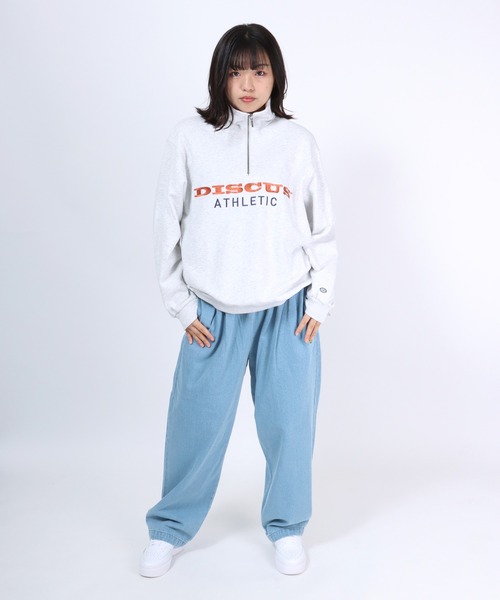 DISCUS ATHLETIC(ディスカス アスレチック)の「DISCUS ATHLETIC(ディスカスアスレチック)ロゴ刺繍 ハーフジップスウェット トップス 長袖/プルオーバー トレーナー(スウェット・レディース・アッシュグレー/ブラック/グリーン・M/L)」の18枚目の写真