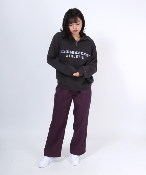 DISCUS ATHLETIC(ディスカス アスレチック)の「DISCUS ATHLETIC(ディスカスアスレチック)ロゴ刺繍 ハーフジップスウェット トップス 長袖/プルオーバー トレーナー(スウェット・レディース・アッシュグレー/ブラック/グリーン・M/L)」の21枚目の写真