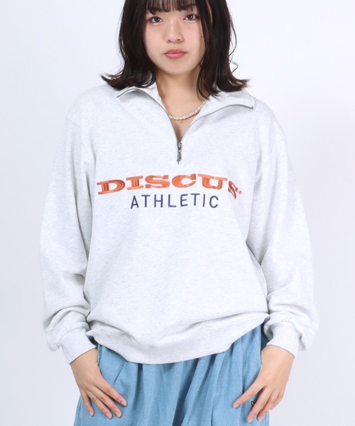 DISCUS ATHLETIC(ディスカス アスレチック)の「DISCUS ATHLETIC(ディスカスアスレチック)ロゴ刺繍 ハーフジップスウェット トップス 長袖/プルオーバー トレーナー(スウェット・レディース・アッシュグレー/ブラック/グリーン・M/L)」の20枚目の写真