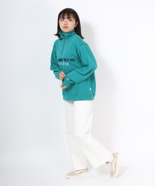 DISCUS ATHLETIC(ディスカス アスレチック)の「DISCUS ATHLETIC(ディスカスアスレチック)ロゴ刺繍 ハーフジップスウェット トップス 長袖/プルオーバー トレーナー(スウェット・レディース・アッシュグレー/ブラック/グリーン・M/L)」の12枚目の写真