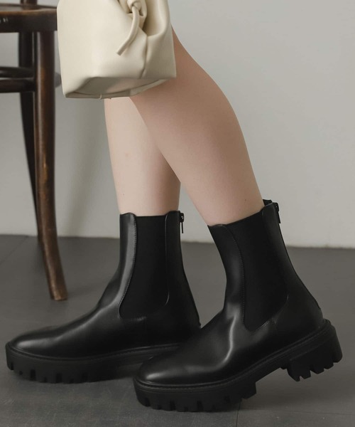 SENSE OF PLACE by URBAN RESEARCH（センスオブプレイスバイアーバンリサーチ）の「トラックソールサイドゴアブーツ（ブーツ・レディース・ブラック/アイボリー/ブラウン・MEDIUM/SMALL/LARGE）」の17枚目の写真