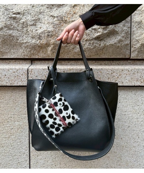 RIPANI/リパーニ】ダルメシアンハラコストラップショルダーベルトつき