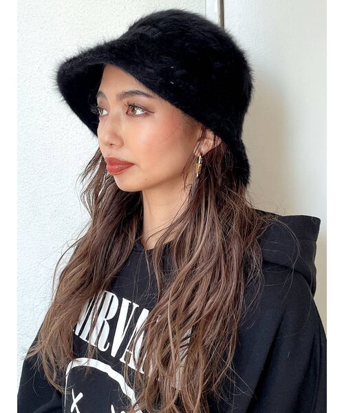 GYDA（ジェイダ）の「ADORABLE DOLLS GYDAバケットハット（ハット・レディース・ブラック/アイボリー・FREE）」の6枚目の写真