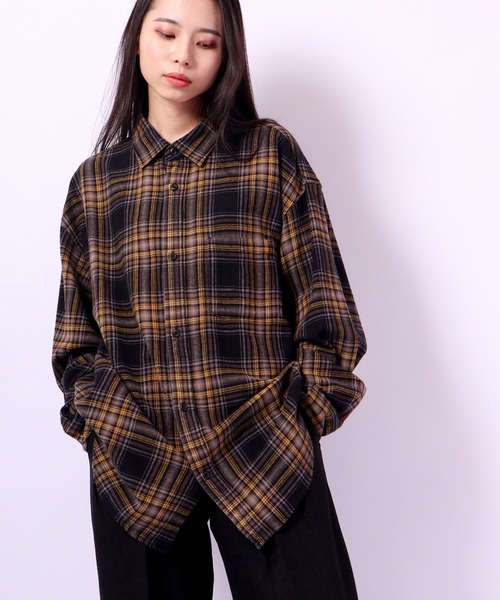 Limited Line Naive Magic(リミテッドラインナイーブマジック)の「レトロ ネルチェック レギュラーカラー オーバーシャツ(シャツ/ブラウス・メンズ・ホワイト/ブラック/ベージュ/レッド/イエロー/グリーン/グレー/ホワイト系その他/ブラック系その他3/ブラック系その他/ブラック系その他2/ネイビー・M/L)」の17枚目の写真