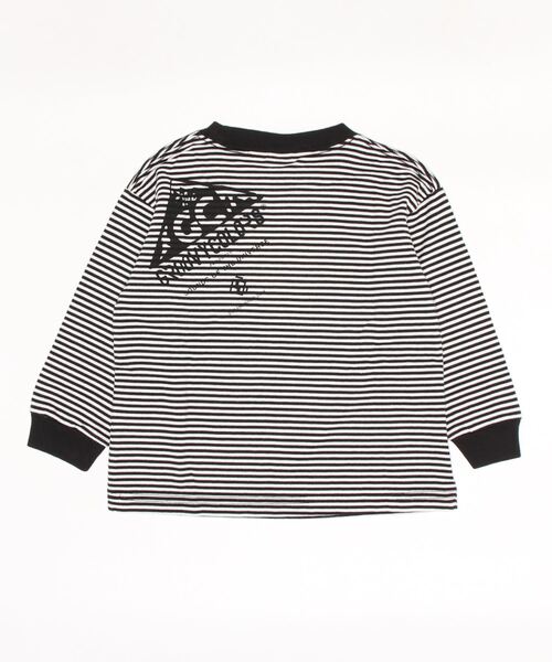 GROOVY COLORS(グルービーカラーズ)の「天竺ボーダー 長袖 Tシャツ(Tシャツ/カットソー・キッズ・ライトカーキ/レッド/ブラック・110/100/120/90)」の4枚目の写真