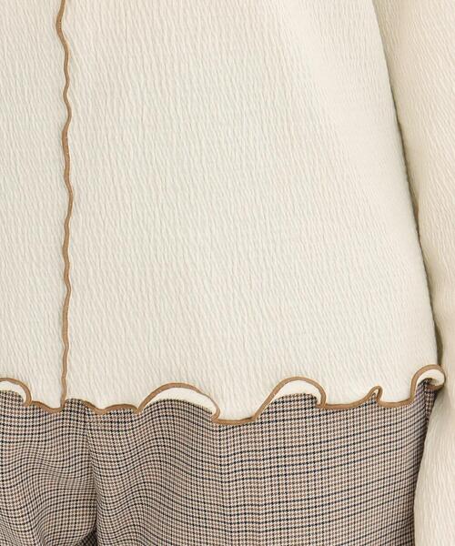 Cutie Blonde(キューティーブロンド)の「◆【1枚でも映える】配色メロウトップス(Tシャツ/カットソー・レディース・ブラック/ダークブラウン/ホワイト系・02/03/01)」の7枚目の写真