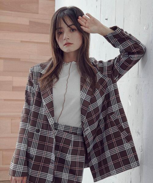 Cutie Blonde(キューティーブロンド)の「◆【1枚でも映える】配色メロウトップス(Tシャツ/カットソー・レディース・ブラック/ダークブラウン/ホワイト系・02/03/01)」の1枚目の写真