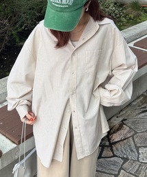【ロングセラーアイテム / 新色追加】スタンダードオーバーサイズシャツ/ ルーズ カラーシャツ ストライプシャツ ビッグサイズ レギュラーカラー 青シャツ 白シャツ 秋服 秋トップス オフィスカジュアル