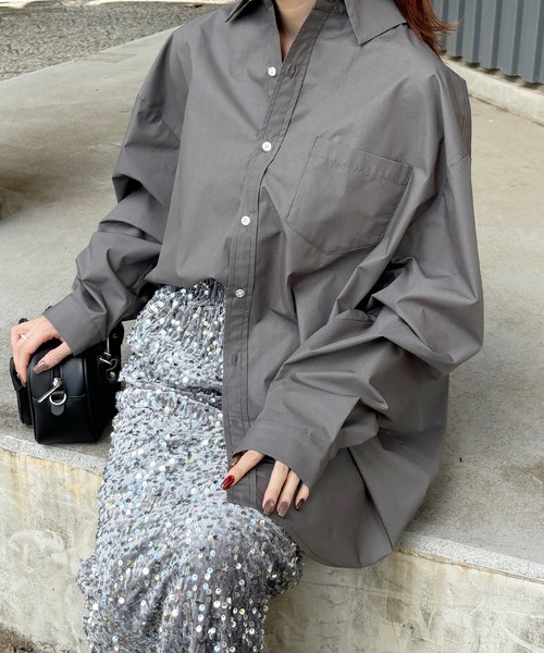 yuni オーバーサイズシャツ　ビッグサイズ　ブラック　コットン ZARA - タグつき新品☆ZARA☆オーバーサイズコットンシャツ☆黒M