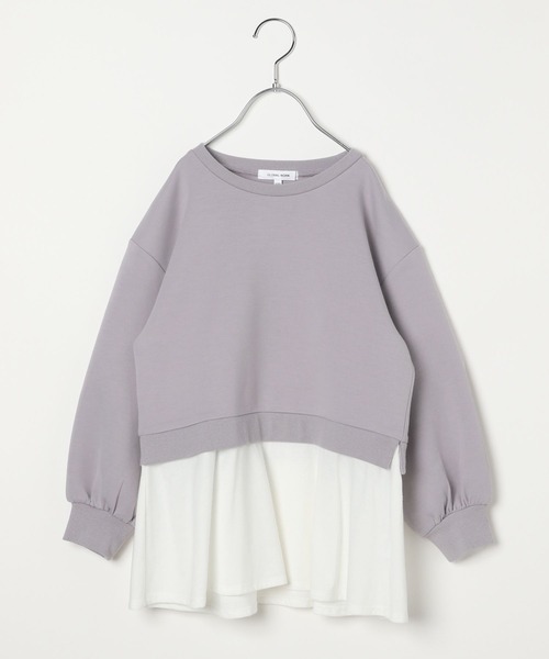 GLOBAL WORK(グローバルワーク)の「ライトクッションレイヤードプルオーバー/157722(スウェット・キッズ・サックスブルー/グレイッシュベージュ/ピンク/パープル・110cm/150cm/120cm/140cm/160cm/100cm/130cm)」の3枚目の写真