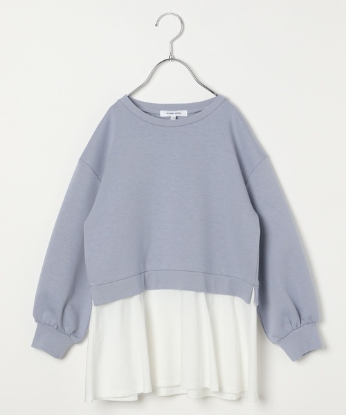 GLOBAL WORK(グローバルワーク)の「ライトクッションレイヤードプルオーバー/157722(スウェット・キッズ・サックスブルー/グレイッシュベージュ/ピンク/パープル・110cm/150cm/120cm/140cm/160cm/100cm/130cm)」の21枚目の写真