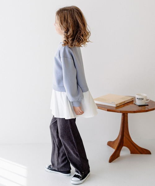 GLOBAL WORK(グローバルワーク)の「ライトクッションレイヤードプルオーバー/157722(スウェット・キッズ・サックスブルー/グレイッシュベージュ/ピンク/パープル・110cm/150cm/120cm/140cm/160cm/100cm/130cm)」の16枚目の写真