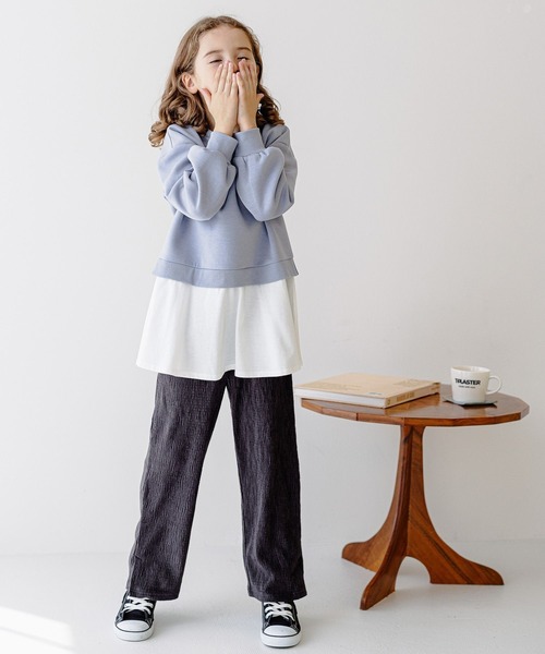 GLOBAL WORK(グローバルワーク)の「ライトクッションレイヤードプルオーバー/157722(スウェット・キッズ・サックスブルー/グレイッシュベージュ/ピンク/パープル・110cm/150cm/120cm/140cm/160cm/100cm/130cm)」の18枚目の写真