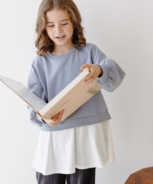 GLOBAL WORK(グローバルワーク)の「ライトクッションレイヤードプルオーバー/157722(スウェット・キッズ・サックスブルー/グレイッシュベージュ/ピンク/パープル・110cm/150cm/120cm/140cm/160cm/100cm/130cm)」の20枚目の写真