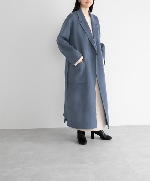 yuw WOOL RIVER BIG COAT チェスターコート　ロング　ベルト yuw WOOL RIVER BIG COAT チェスターコートロングベルト