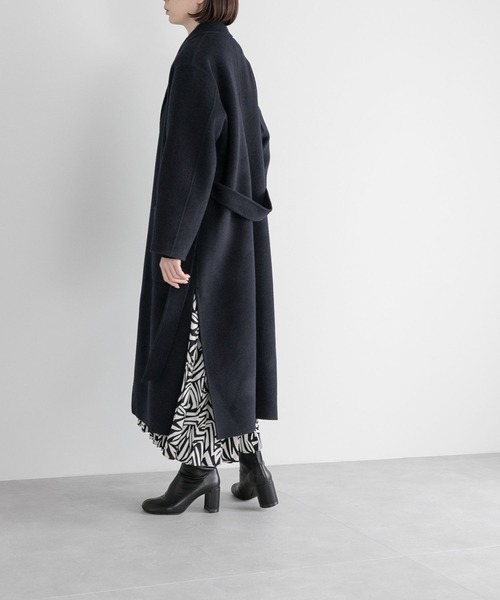 yuw WOOL RIVER BIG COAT チェスターコート　ロング　ベルト yuw（ユウ）の「ウールリバーBIGコート 169309（チェスター