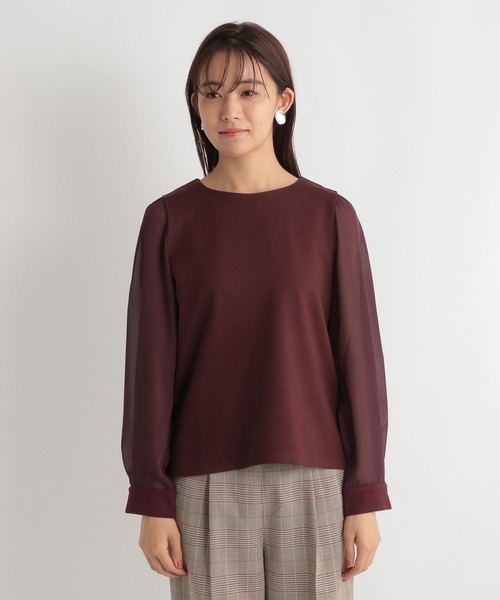 Andemiu（アンデミュウ）の「ソデフハクボートネックカットソー167391（Tシャツ/カットソー・レディース・ブラック/ベージュ/ブルー/ボルドー・FREE）」の19枚目の写真