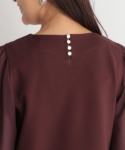 Andemiu（アンデミュウ）の「ソデフハクボートネックカットソー167391（Tシャツ/カットソー・レディース・ブラック/ベージュ/ブルー/ボルドー・FREE）」の22枚目の写真