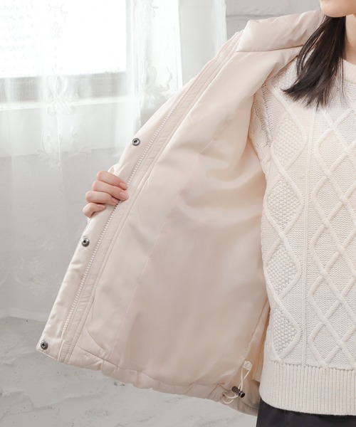 Honeys(ハニーズ)の「キルトファイバーダウン(ダウンジャケット/コート・レディース・ブラック/ピンク/ベージュ・S/M/L/LL)」の9枚目の写真