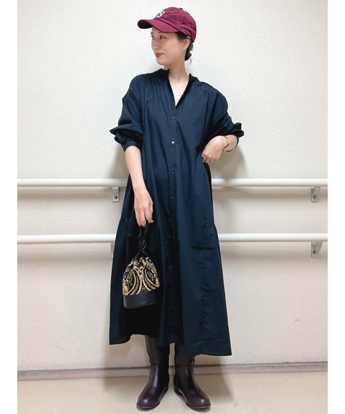 Lugnoncure(ルノンキュール)の「タイプライター脇ティアードワンピース(ワンピース・レディース・ブラック/ベージュ/ネイビー・フリ-)」の13枚目の写真