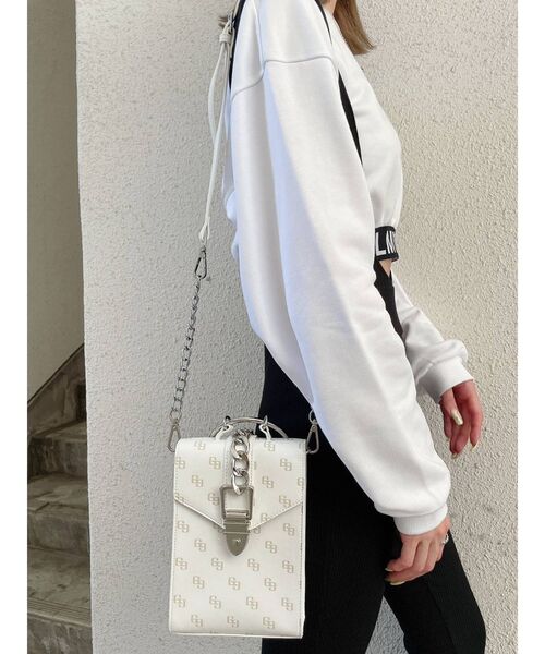 GYDA（ジェイダ）の「GG Round handle バッグ（ショルダーバッグ・レディース・ブラック/オフホワイト・FREE）」の4枚目の写真