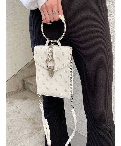 GYDA（ジェイダ）の「GG Round handle バッグ（ショルダーバッグ・レディース・ブラック/オフホワイト・FREE）」の5枚目の写真