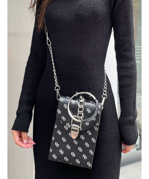 GYDA（ジェイダ）の「GG Round handle バッグ（ショルダーバッグ・レディース・ブラック/オフホワイト・FREE）」の9枚目の写真