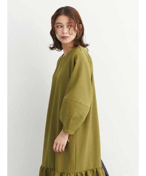 ELENCARE DUE（エレンカーレデュエ）の「・ELENCARE DUE バルーンスリーブワンピース（ワンピース・レディース・カーキ/ベージュ/ブラック・FREE）」の4枚目の写真