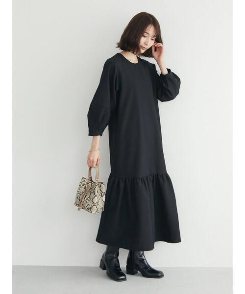 ELENCARE DUE（エレンカーレデュエ）の「・ELENCARE DUE バルーンスリーブワンピース（ワンピース・レディース・カーキ/ベージュ/ブラック・FREE）」の8枚目の写真