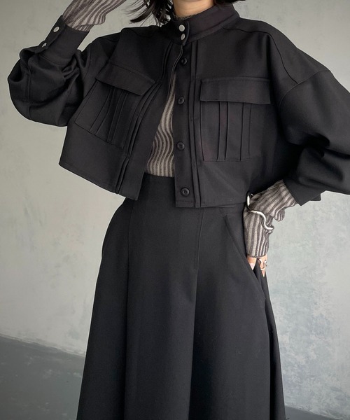 &g'aime(アンジェム)の「【&g’aime】ショート丈CPOジャケット(ブルゾン・レディース・ブラック/カーキ/アイボリー・FREE)」の16枚目の写真