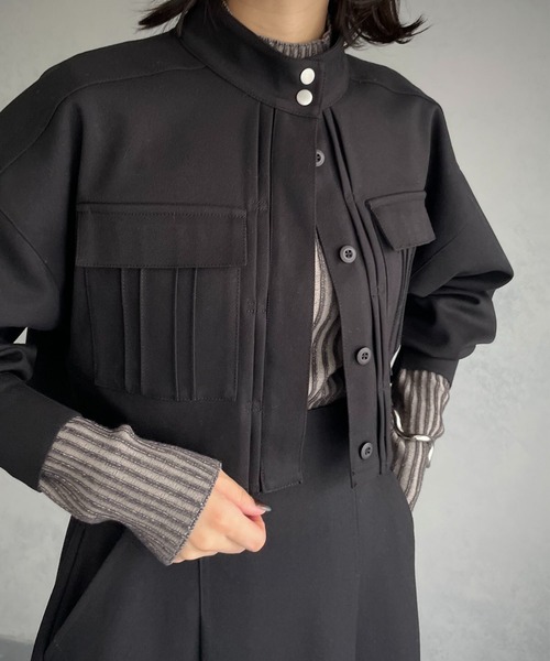 &g'aime(アンジェム)の「【&g’aime】ショート丈CPOジャケット(ブルゾン・レディース・ブラック/カーキ/アイボリー・FREE)」の17枚目の写真