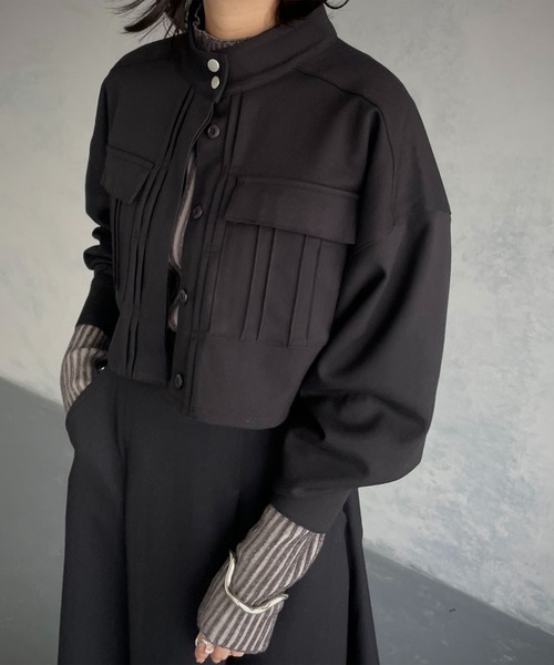 &g'aime(アンジェム)の「【&g’aime】ショート丈CPOジャケット(ブルゾン・レディース・ブラック/カーキ/アイボリー・FREE)」の18枚目の写真